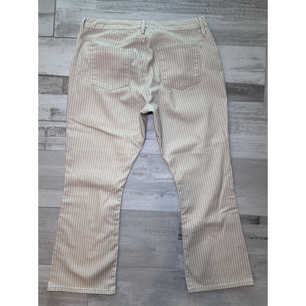 FRAME (30) Le Crop Mini Boot Jeans-Sand-Multi Pinstripe STRETCH-Coastal-Preppy - Picture 7 of 12